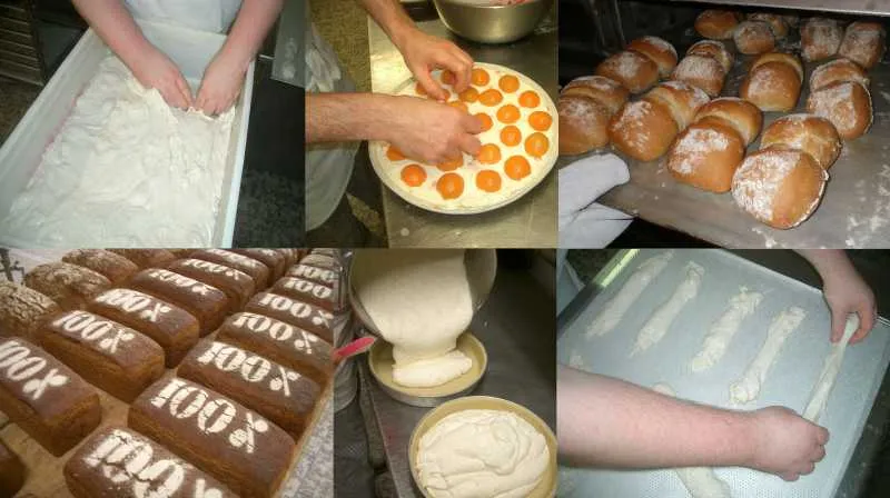 Bäcker bei der Arbeit in der Backstube